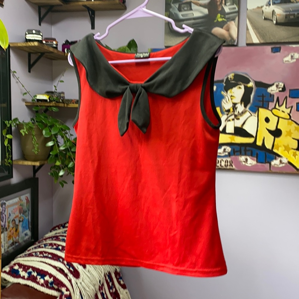 Rock Steady sailor / rockabilly style red dress shirt